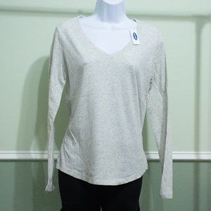 S Old Navy Relaxed Fit V-Neck Heather Gray T Shirt